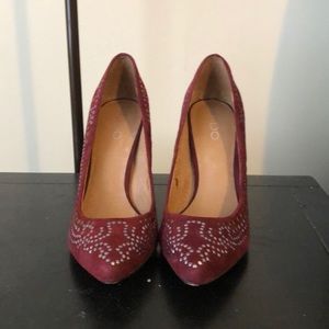 Maroon Aldo studded heeled shoes - barely worn